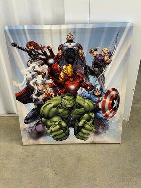 Marvel Avengers Group Canvas Art -‎ Green, Red, Blue